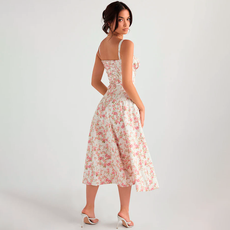 Vestido Midi Longo Floral | Tendência Verão 2023 (Compre 1 Leve 2)